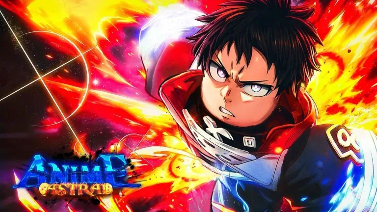 Fighter with black hair charging red and gold flames